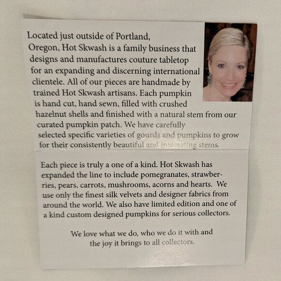 NWT Hot Skwash Silk Velvet Pumpkins (SET of 2, Handmade with Natural Stems) - Picture 5 of 13